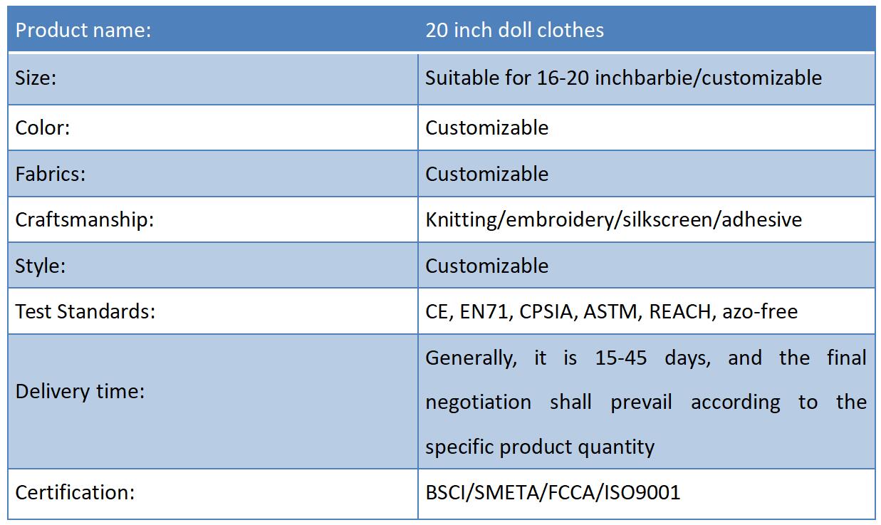 20 inch doll clothes
