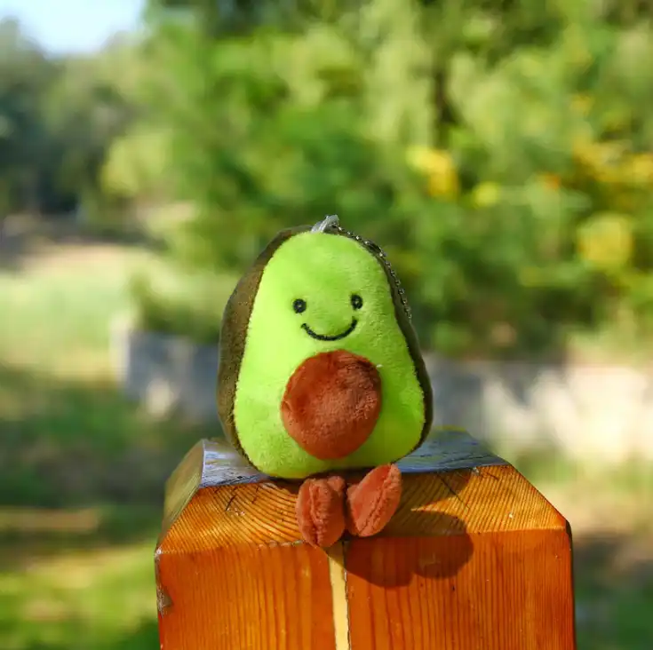 Avocado keychain plush pendant
