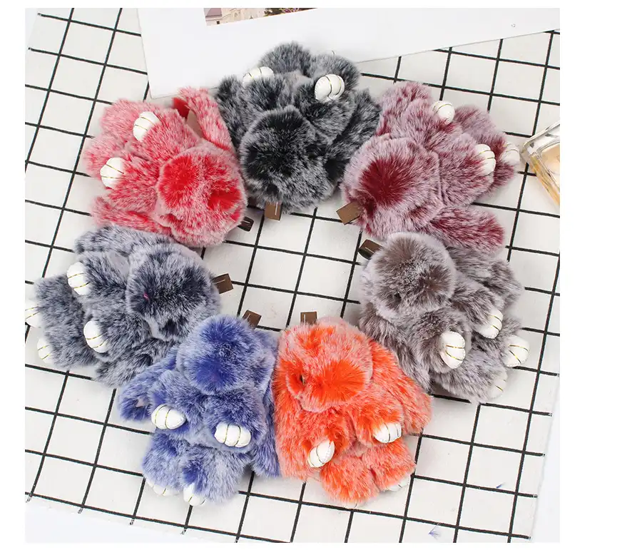 Plush Angel Rabbit Keychain Pendant