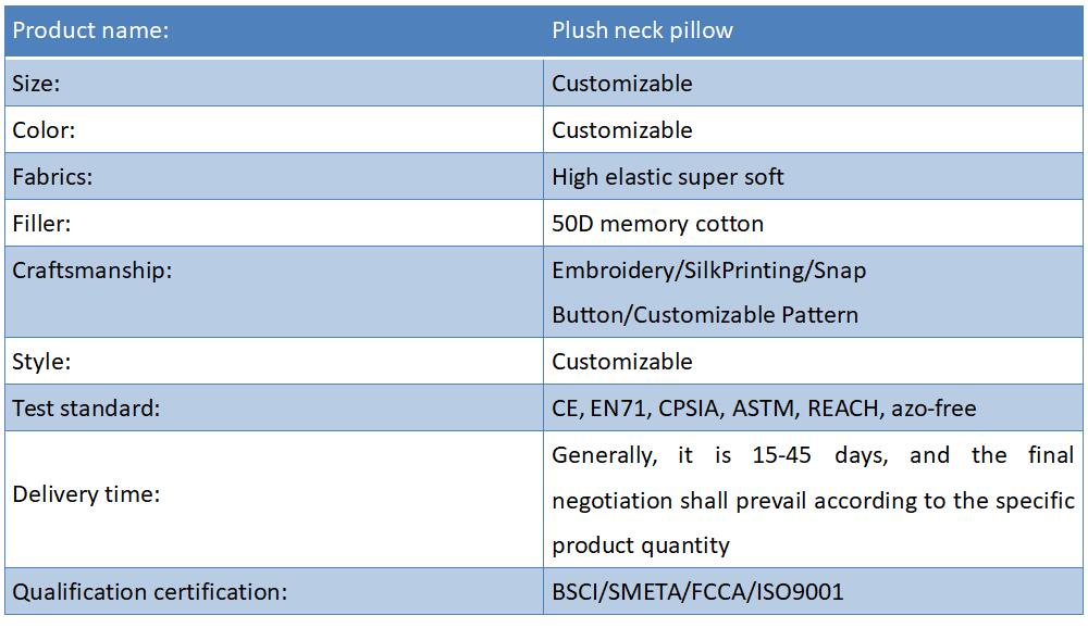 Plush neck pillow